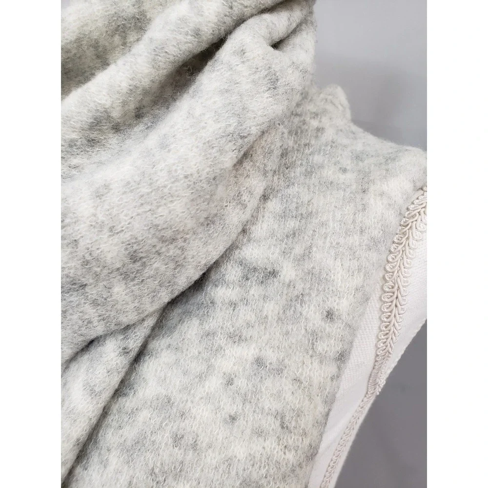 NEW Club Monaco Thisbe Foulards WOOL SCARF colorblock‎ dusty gray green neutral